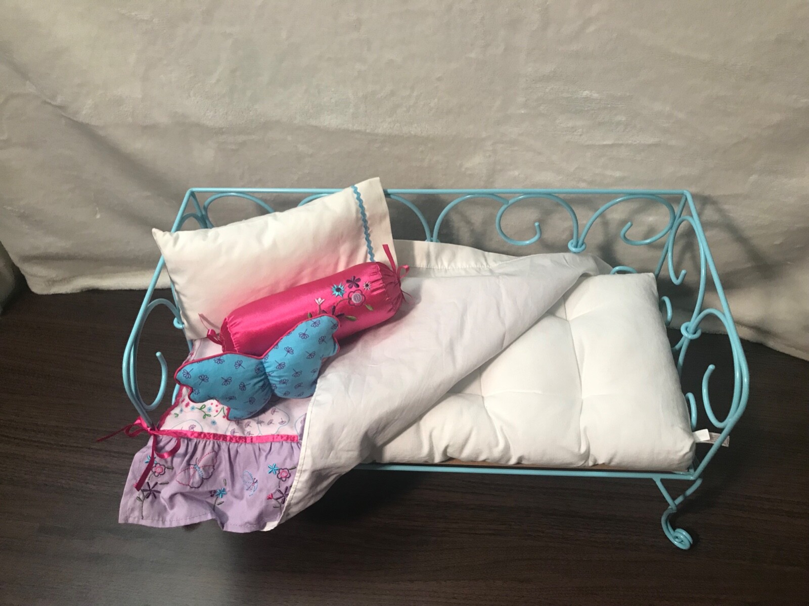 American Girl Doll Just Like You Blue Curlicue Daybed Trundle Bed for