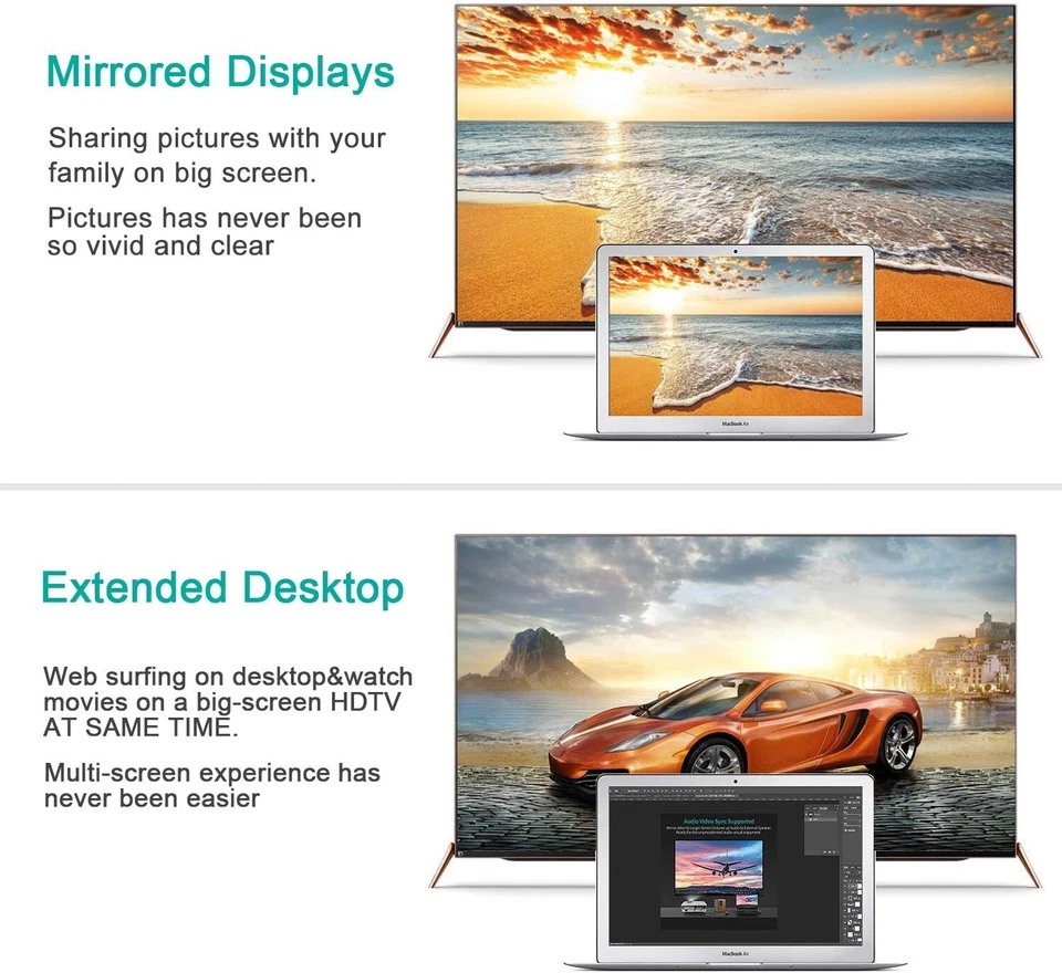 Adattatore Mini DisplayPort a HDMI, 4K Convertitore Maschio Mini DP (Thunderbolt - Immagine 2 di 4