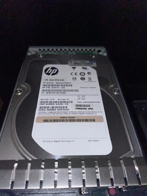 HP 1TB FC FATA HDD AG691-64201 - 507613-002 - 9JX248-035 MB2000FAMYV - Image 2 of 4