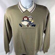 Vintage My Grandkids Are Real Dolls Collared Sweatshirt Morning Sun Grandma L 