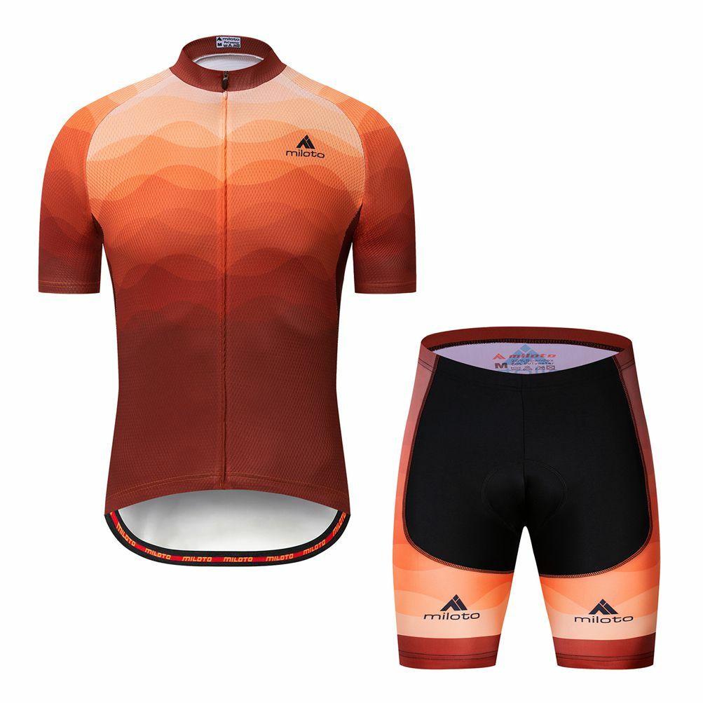 Miloto Men's Cycling Short Set Reflective Biking Jersey and Padded