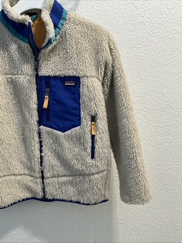 Patagonia Retro-X Deep Pile Fleece Jacket Kids Oatmeal Size L/12 - Picture 2 of 8