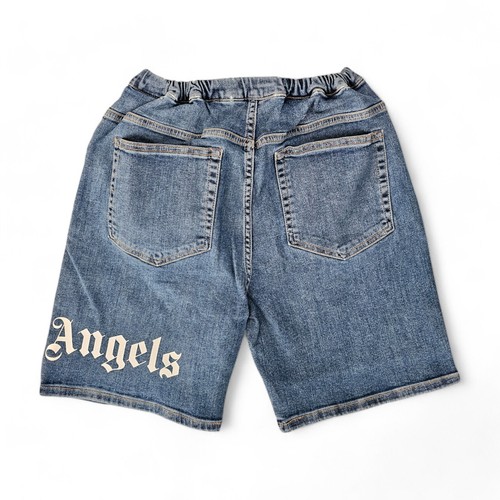 Palm Angels Logo Kids Denim Jean Shorts - Cotton - Blue - 12 kids - Picture 2 of 7