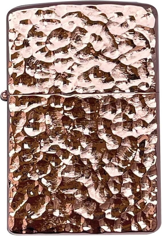 Zippo Hammer Tone Copper Bronze Lighter Double 2 Sided Processing Japan New F/S
