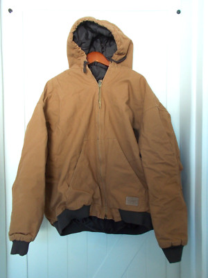 C.E. Schmidt Workwear Hooded Heavy Canvas Jacket Brown Men's Size 3X-Large Lined
