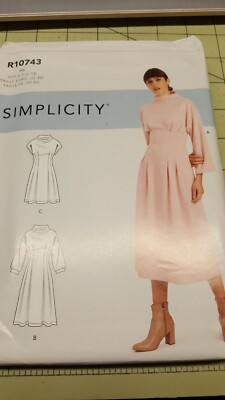 Simplicity Pattern R10743 9174 Dresses Funnel Neck Sizes 6 8 10 12 14 ...