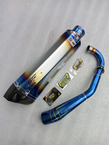 99 Racing Custom Full System Exhaust Pipes for 2017-2023 Yamaha XMAX 250/300cc - Picture 5 of 7