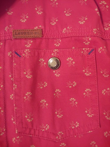 RALPH LAUREN Authentic Dry Goods Womens Size L Brick Red Jean Denim Jacket - Picture 6 of 9