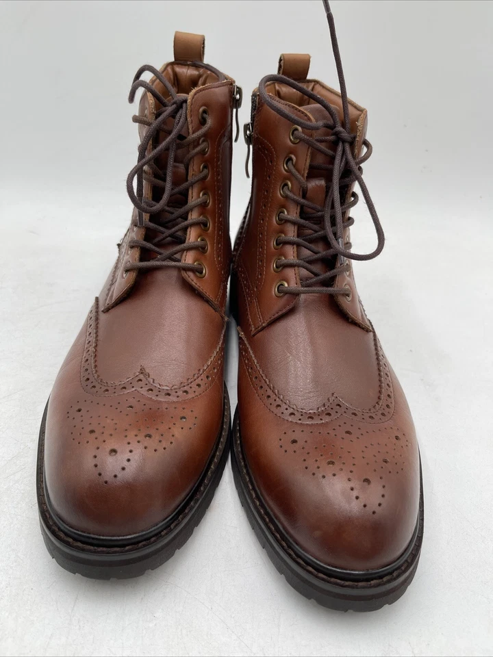 Botas de tornozelo Saks Fifth Avenue Arrezzo couro ponta de asa marrom tamanho 7,5M - Imagem 3 de 4