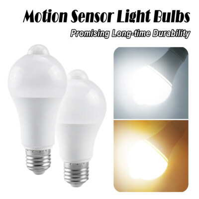E27 Led Light Bulb 12w 15w 18w Motion Detector Bulbs Cool White Motion Sensor