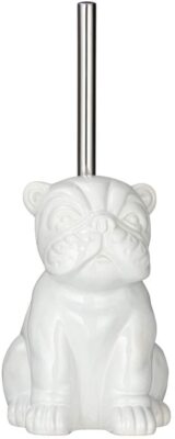WENKO WC Garnitur BULLDOG Keramik Toiletten Bürsten Halter Bad WC Hunde Motiv