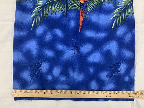 KYs Made in Hawaii Sheath Dress Vintage Size Medium Blue Parrot Palm Cotton USA - Picture 11 of 14