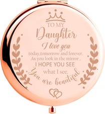 Daughter Gift from Mom To My Daughter Wedding Birthday Makeup Compact Mirror
