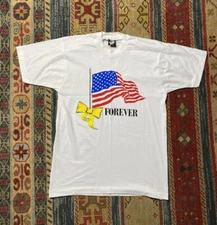 Vintage USA T Shirt Single Stitch Mens Large Screen Stars Best Vtg