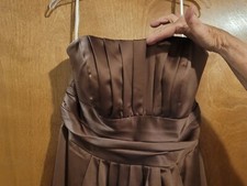 Davids Bridal Dress Gown Bridal Bridesmaid Brown Strapless 16 Halloween 