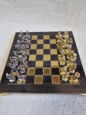 Metal Chess Set  With Chess Pieces Schach Set klein 