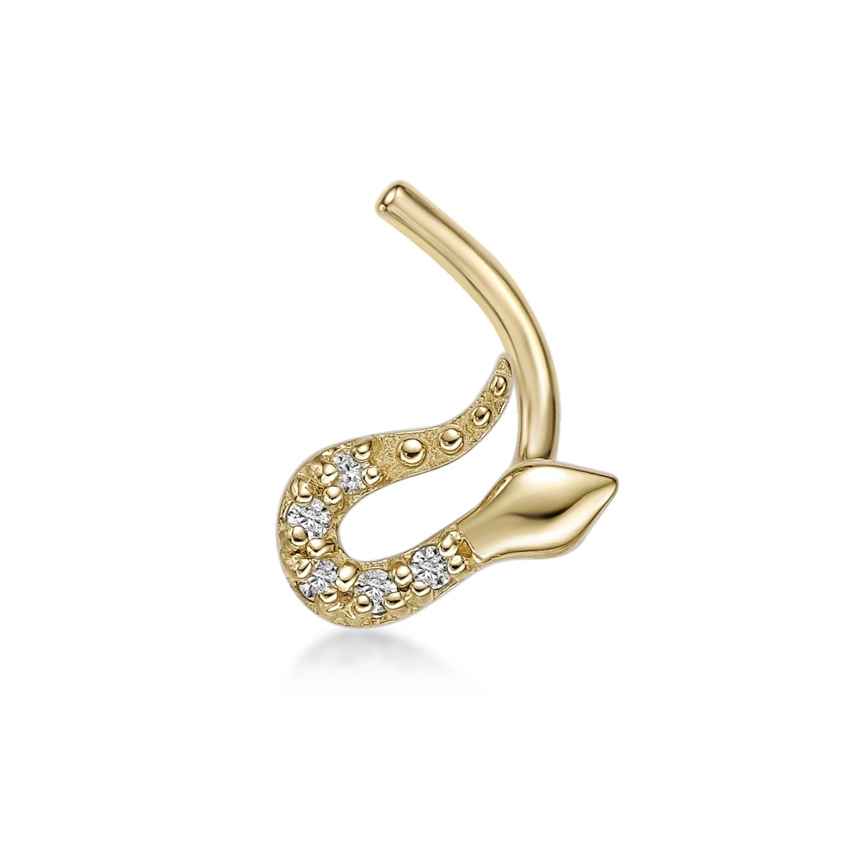 Curved Nose J Hook Nose Ring Diamond Hook Nose Ring