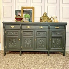 Painted Antique Sideboard Edwardian Sideboard Black Sideboard Carved Sideboard 