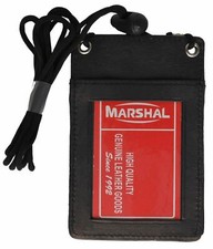 New Leather Neck Strap ID Badge Credit Card Holder Pouch Wallet Mini CrossBody