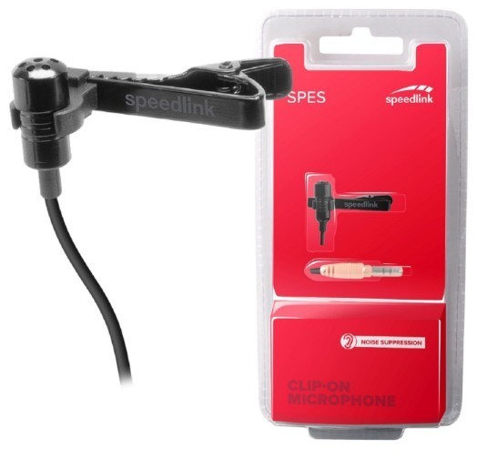 Speedlink SPES Mini Clip-On Lapel Microphone 3.5mm Jack for HiFi PC Notebook