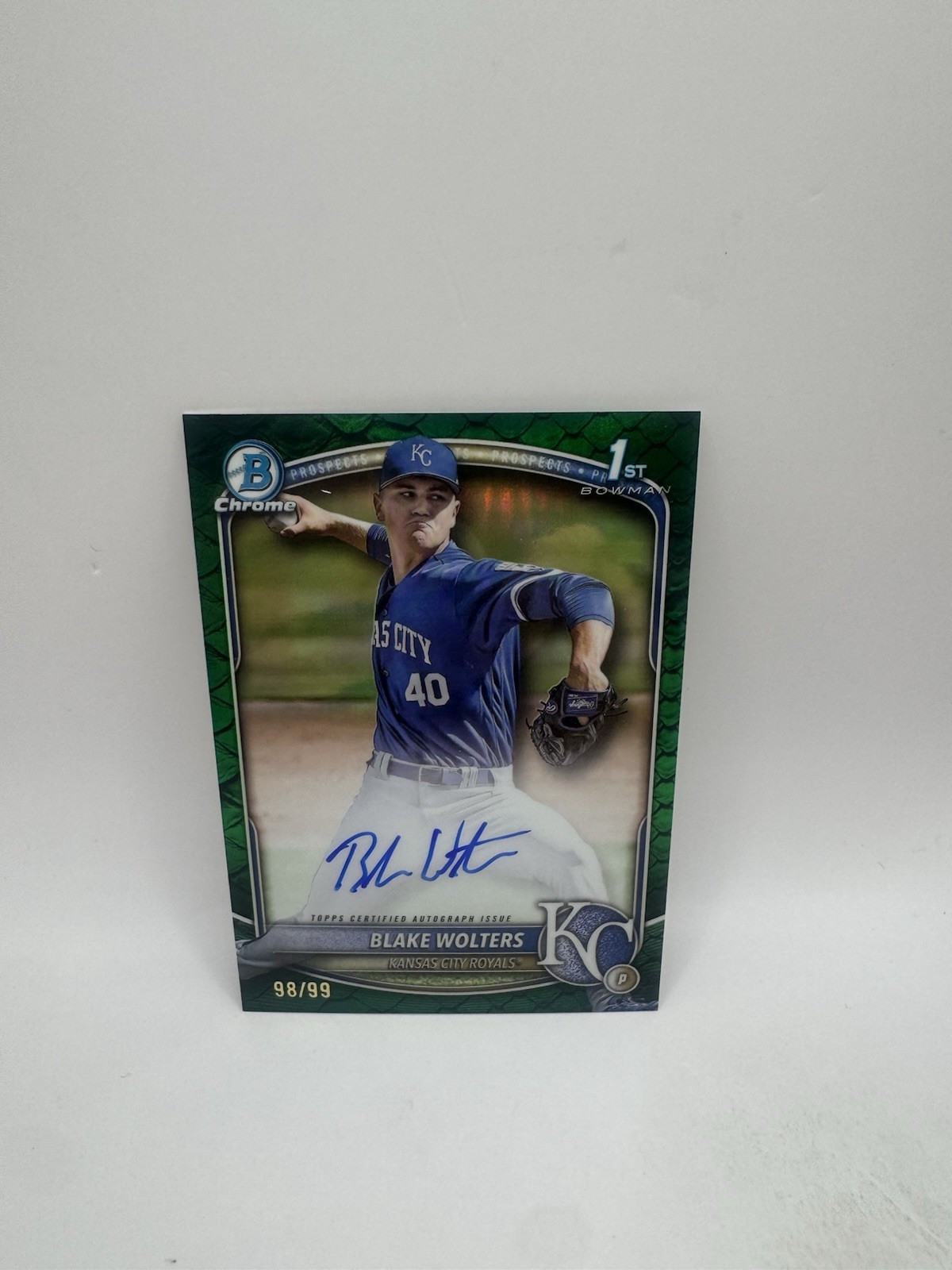 2025 Bowman Chrome - Blake Wolters - Green Reptilian 1st AUTO #/99