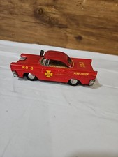 VINTAGE TIN CAR FIRE CHIEF NO 8. GREAT CONDITIO