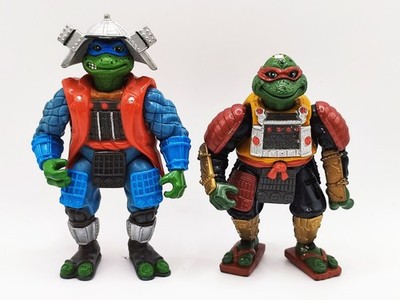1990 PLAYMATES TEENAGE MUTANT NINJA TURTLES TMNT - SAMURAI LEONARDO & RAPHAEL
