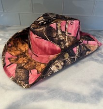 New Womans Peter Grimm Western Cowboy Hatconcert Mossy Oak Brown Pink Camo