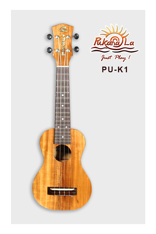 Профессиональная гавайская гитара для сопрано PukanaLa модели PU-K1 All Solid Acacia Koa серии K 42790₽