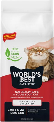 WORLD'S BEST CAT LITTER Multiple Cat Unscented, 32-Pounds - Natural Ingredients,
