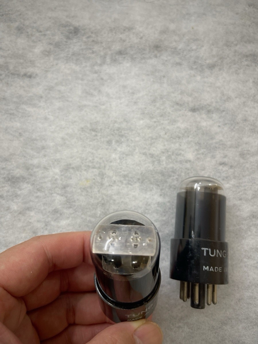 Tungsol 6SL7 5691 VT-229 Black Glass, Round Plates Excellent