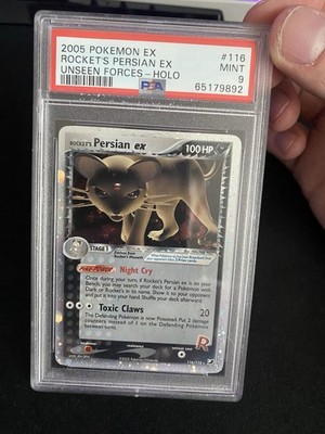 PSA 9 Rocket s Persian Ex 116/115 Ex Unseen Forces 2005 Pokemon Holo