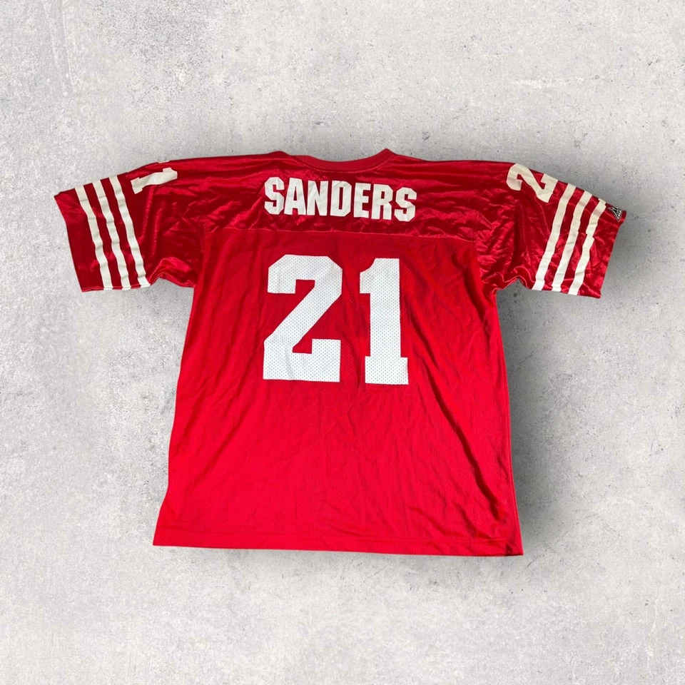 Винтажная футболка 90-х Apex One San Francisco 49ers Deion Sanders No21 NFL XL *недостатки - Изображение 2 из 4