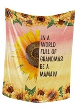 Mamaw Gifts from Grandkids, Grandma Gifts for Mamaw, Sunflower Flannel Throw