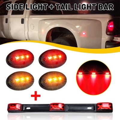 Smoke LED Dually Bed Marker Side + Tail Light For Ford F350 F450 F550 Super Duty