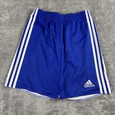 Adidas Athletic Shorts Youth XL Blue White Stripes