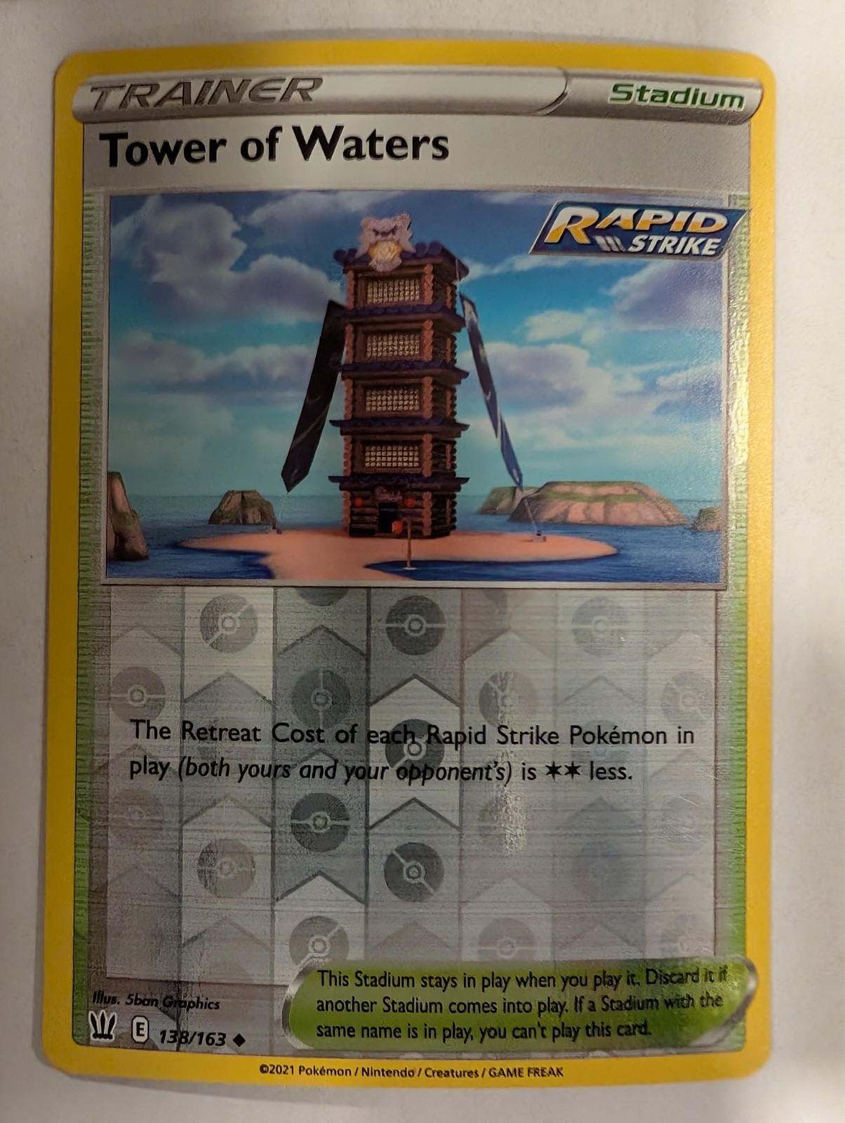 Tower of Waters 138/163 Battle Styles Reverse Pokemon Holo Foil Nice!