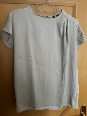  Mango Shirt Gr.S 36-38 Top Grau Beige 