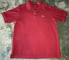 Tommy Bahama Polo Shirt Mens Large Red Pima Cotton Knit Marlin Logo Casual
