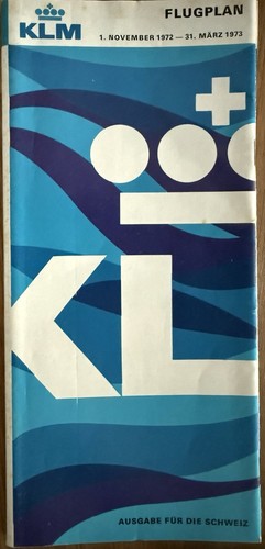KLM DUTCH AIRLINES WINTER 1972/73 TIMETABLE ROUTE MAP | eBay
