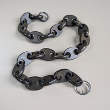 Antique Victorian Vulcanite (Faux Jet) Chain Necklace ~ Mourning Jewellery