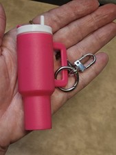 Mini Stanley Tumbler Cup Shape Keychain Lip Balm Keychain Handbag Charm Key Ring