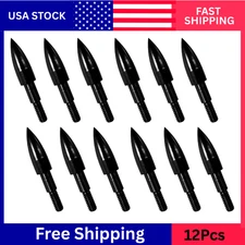 12-Pack Archery Field Tips – 100 Grain Screw-In Bullet Points, 5/16" Practice Ar