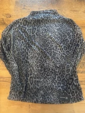 I.N.C Womens Animal Print Pullover Blouse XL Funnel Neck NWT