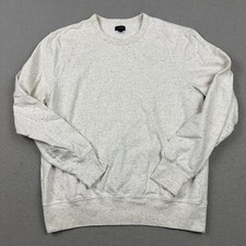 J.Crew Sweater Men Large Beige Speckled Fleece Crewneck Pullover Sweatshirt L