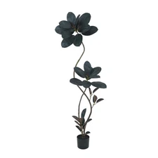 NYPP Artificial Rubber Tree Plant, 72 Inch Indoor Tree, Green with Round Plan...