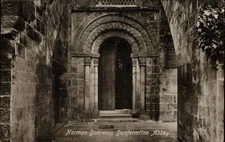 Scotland UK Dunfermline Abbey Norman Doorway RPPC? Real photo postcard
