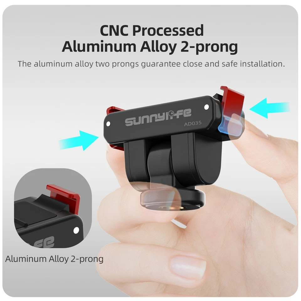 Soporte magnético de liberación rápida soporte adaptador montaje para DJI Osmo 360/Action 5 Pro/4/3/2 Foto 2 de 4