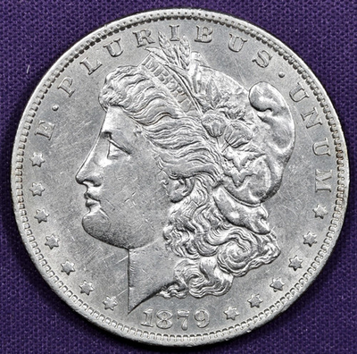 #ad 1879 O XF Detail Morgan Silver DollarSlight Scratch $70.89