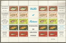WALLIS & FUTUNA 1980 FISH FULL SHEET. MINT NEVER HINGED
